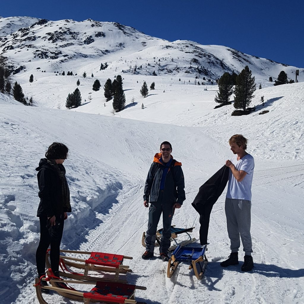 Schlittenfahren in Maseben